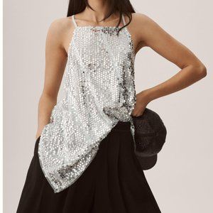 Anthropologie Sequin Halter Tank